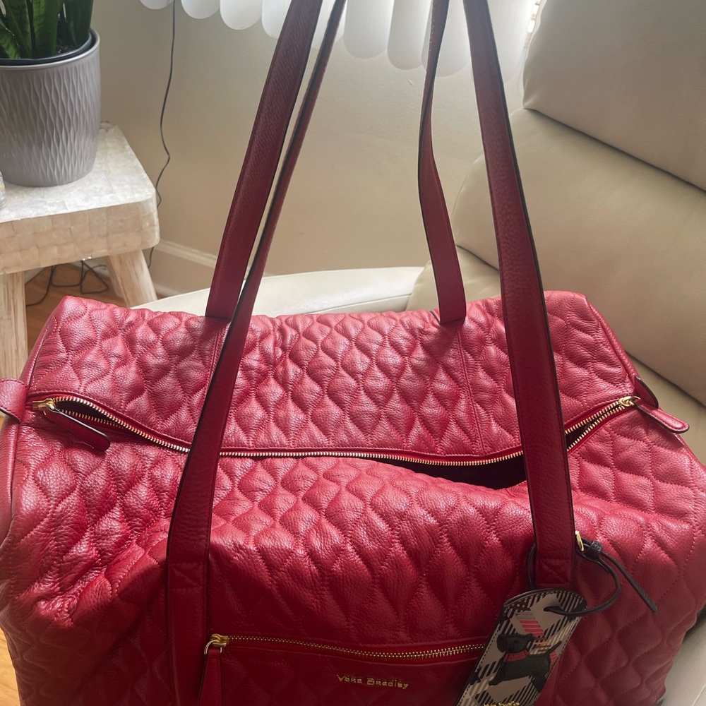 Vera Bradley Oversized Red Quilted Travel Bag